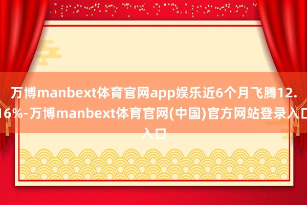 万博manbext体育官网app娱乐近6个月飞腾12.16%-万博manbext体育官网(中国)官方网站登录入口