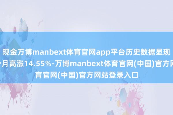 现金万博manbext体育官网app平台历史数据显现该基金近1个月高涨14.55%-万博manbext体育官网(中国)官方网站登录入口