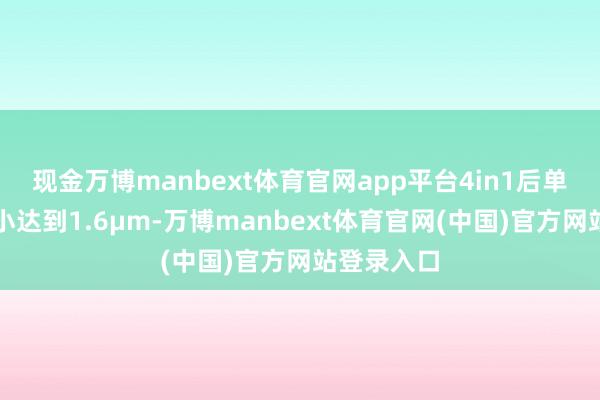 现金万博manbext体育官网app平台4in1后单个像素大小达到1.6μm-万博manbext体育官网(中国)官方网站登录入口