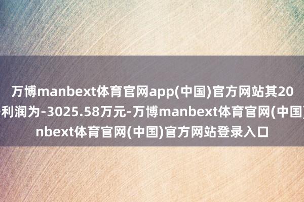 万博manbext体育官网app(中国)官方网站其2025年扣非后归母净利润为-3025.58万元-万博manbext体育官网(中国)官方网站登录入口