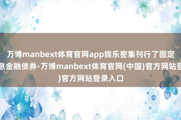 万博manbext体育官网app娱乐密集刊行了固定利率附息金融债券-万博manbext体育官网(中国)官方网站登录入口